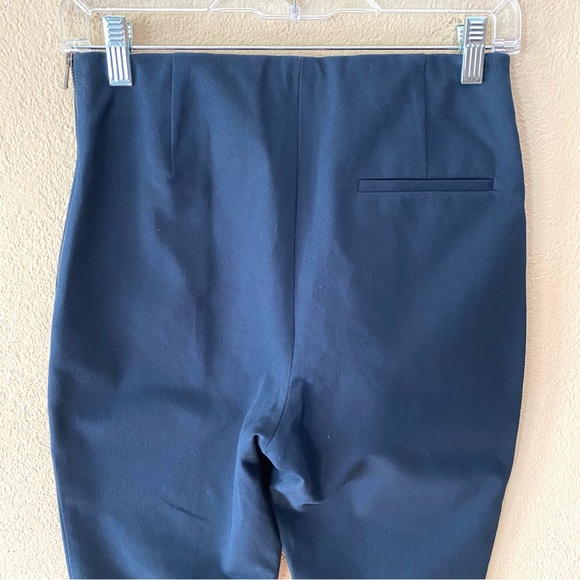 Whistles Ankle Length Stretchy Navy Trousers with Side Zip - Picture 5 of 11